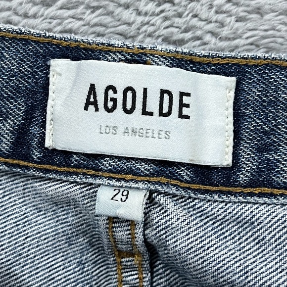 Agolde Jeans Women's 29 90s Pinch Blue Denim Button Fly Straight Y2K Grunge Punk - Picture 4 of 12